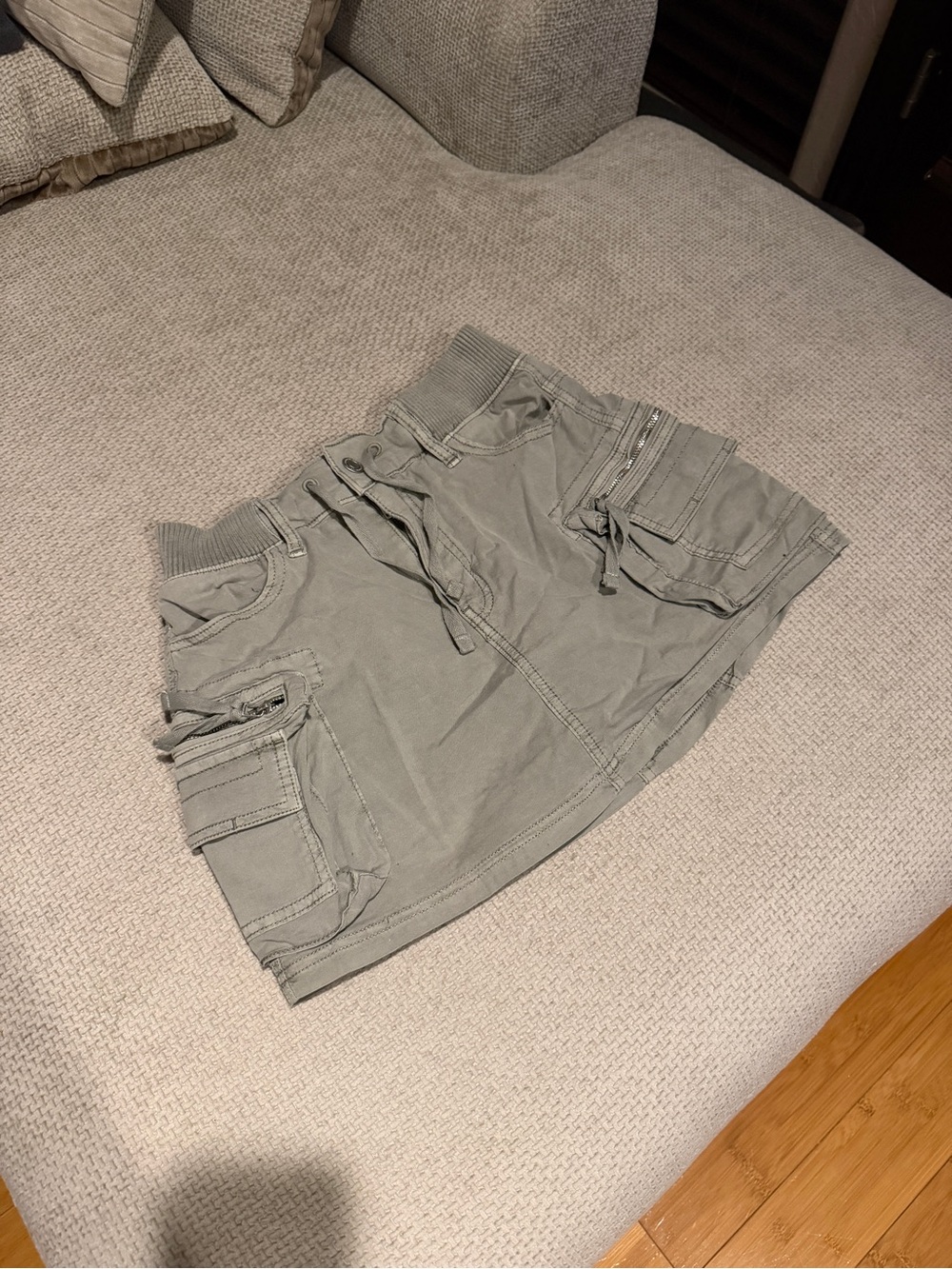 SO Olive Green Cargo Mini Skirt